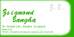 zsigmond bangha business card